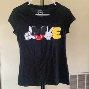 Disney Mickey Mouse Love dark gray T-shirt juniors L